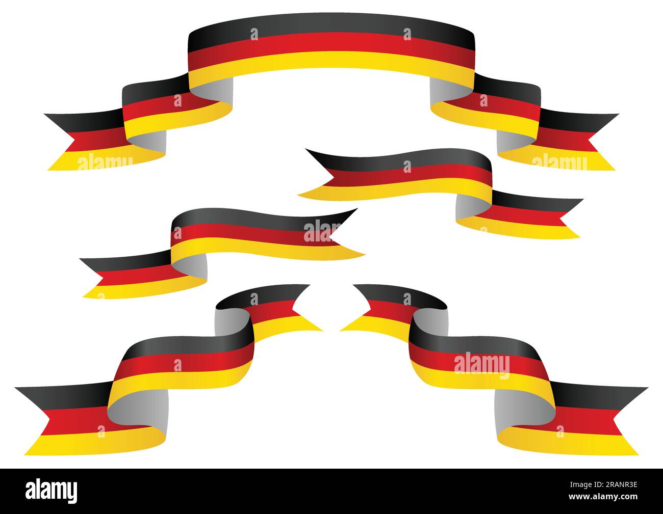 Satz von Deutschland Insignien in unterschiedlicher Form von Bändern Stock Vektor