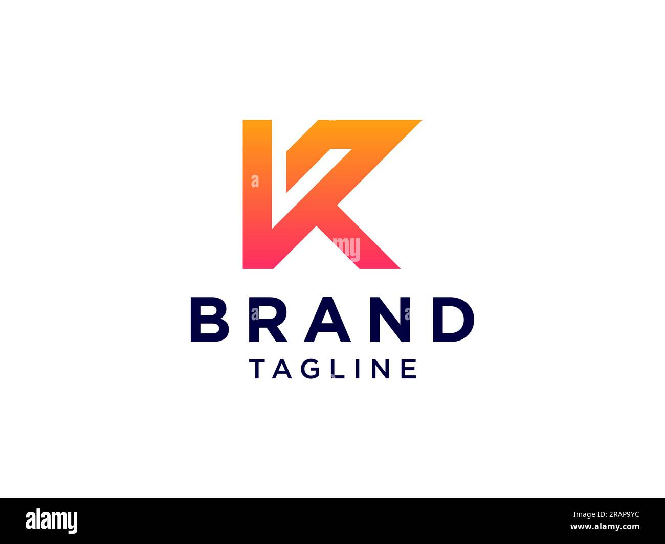 Ursprüngliches K-Logo. Designvorlage Für Logos Für Das Vektor-Branding Mit Flachen Linien Stock Vektor