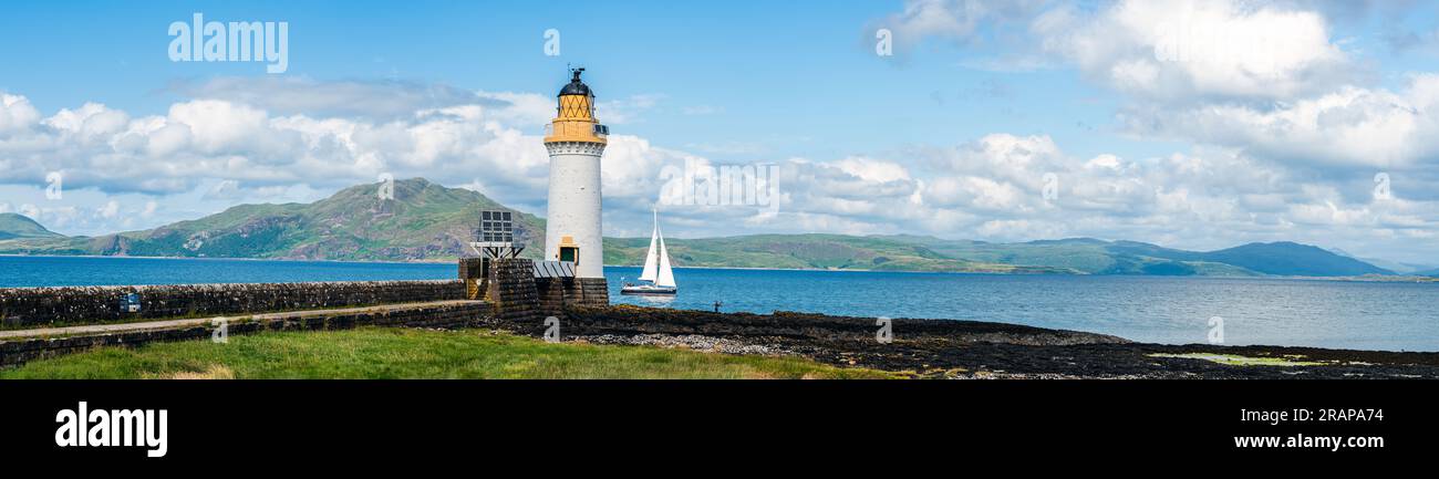 Panorama von Rubha nan Gall, Tobermory Lighthouse, Tobermory, Isle of Mull, Schottland, UK Stockfoto