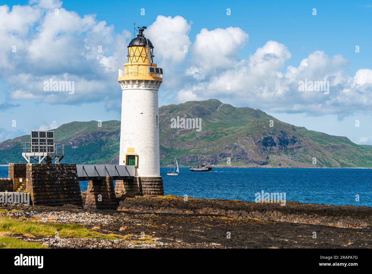 Rubha nan Gall, Tobermory Lighthouse, Tobermory, Isle of Mull, Schottland, UK Stockfoto