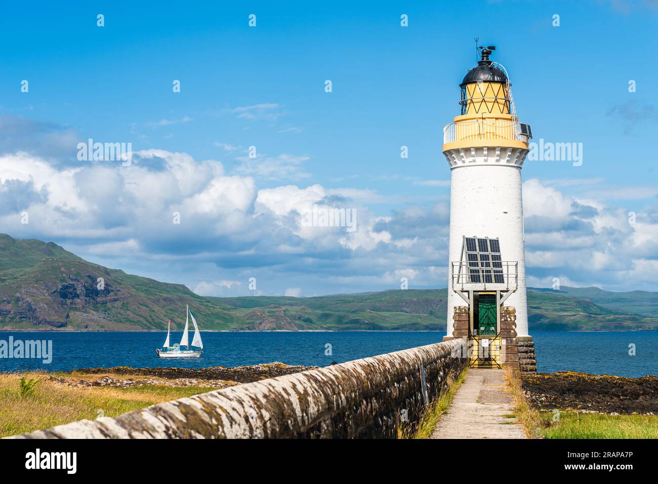 Rubha nan Gall, Tobermory Lighthouse, Tobermory, Isle of Mull, Schottland, UK Stockfoto