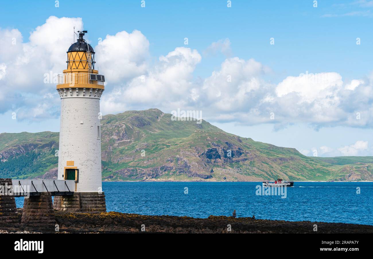 Rubha nan Gall, Tobermory Lighthouse, Tobermory, Isle of Mull, Schottland, UK Stockfoto