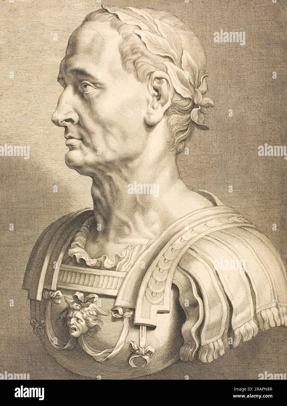 Gaius Julius Cäsar, Gaius Julius Cäsar, 13. Juli 100 v. Chr. - 15. März 44 v. Chr., war ein römischer Staatsmann, General und Autor, der maßgeblich am Ende der Römischen Republik und ihrer anschließenden Umwandlung in eine de facto Monokratie, historisch, Digital restaurierte Reproduktion eines Originals der Epoche / Gaius Julius Caesar, Gaius Julius Cäsar, 13. Juli 100 gegen Chr. bis 15. März 44 v. Chr., war ein römischer Staatsmann, Feldherr und Autor, der maßgeblich zum Ende der Römischen Republik und zu ihrer späteren Umwandlung in eine faktische Monokratie beitrug, Historisch, digital Restaurierte Re Stockfoto