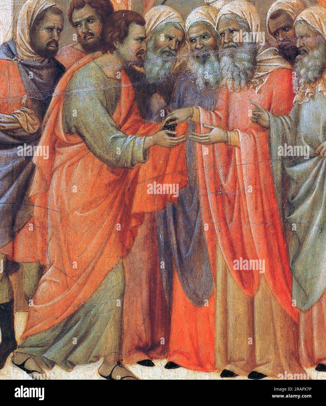 Der Verrat von Judas (Fragment) 1311 durch Duccio Stockfoto