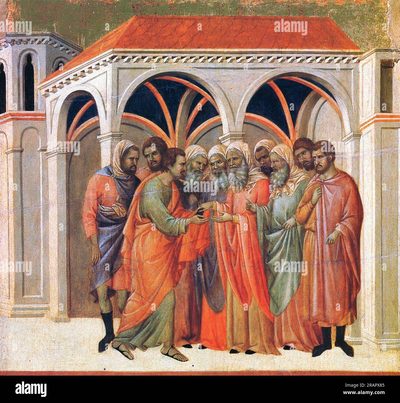 Der Verrat von Judas 1311 durch Duccio Stockfoto