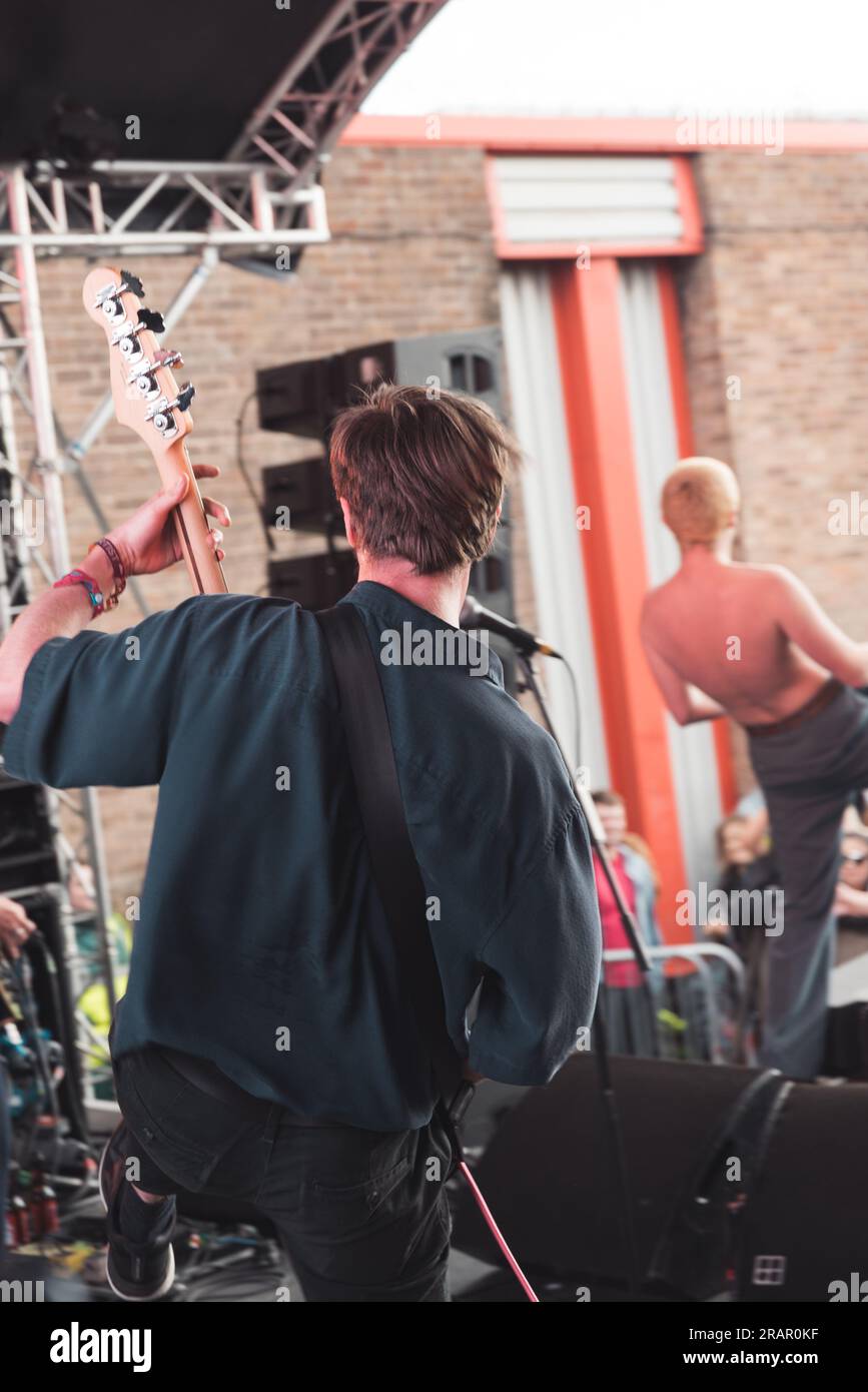 Die Scham-Band spielte auf der New Bird Street Bühne während der Liverpool Soun City am 4. Mai 2019. Stockfoto