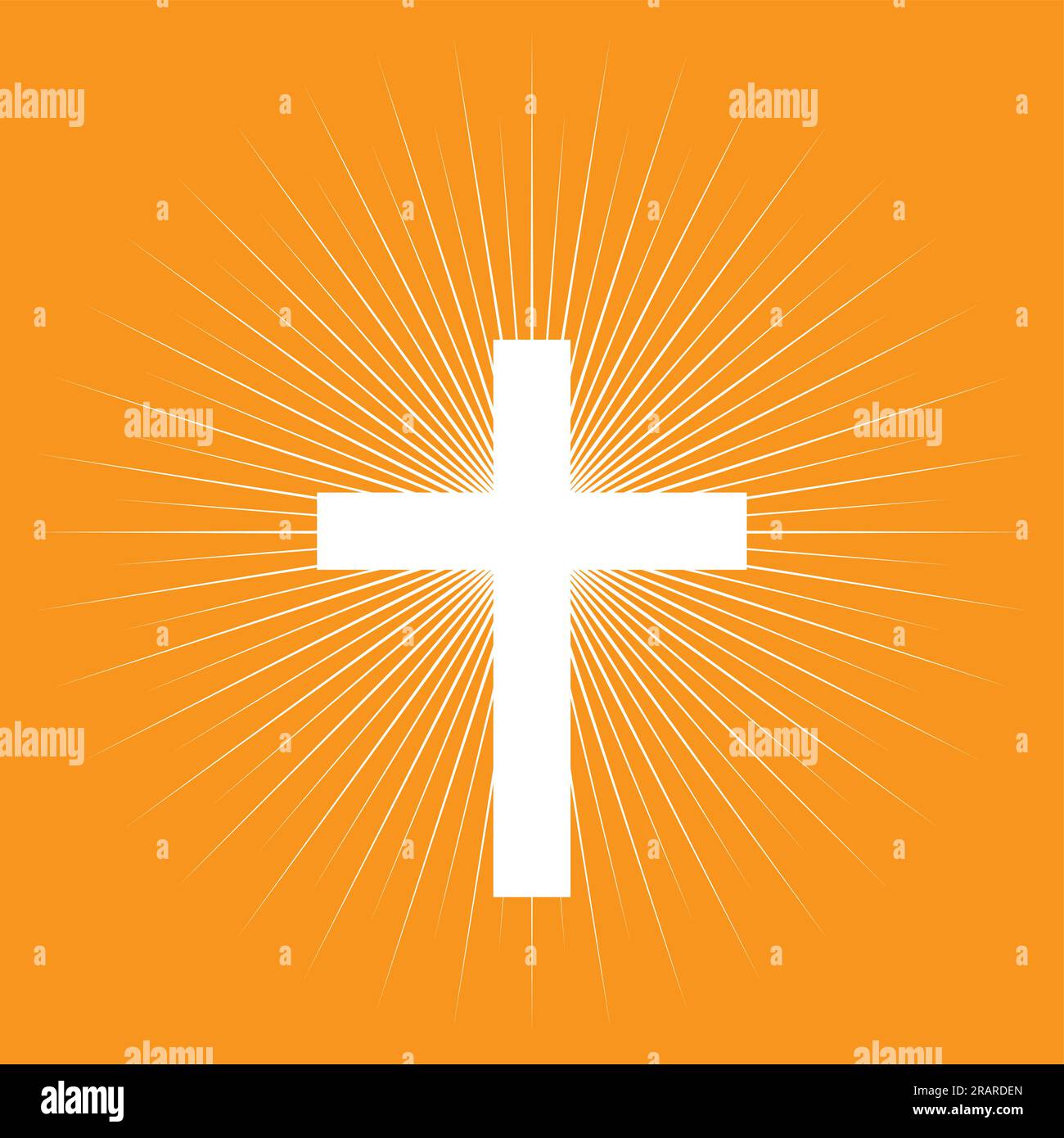 Kreuz auf Licht platzte Hintergrund, Protestantismus, Religionssymbol Stock Vektor