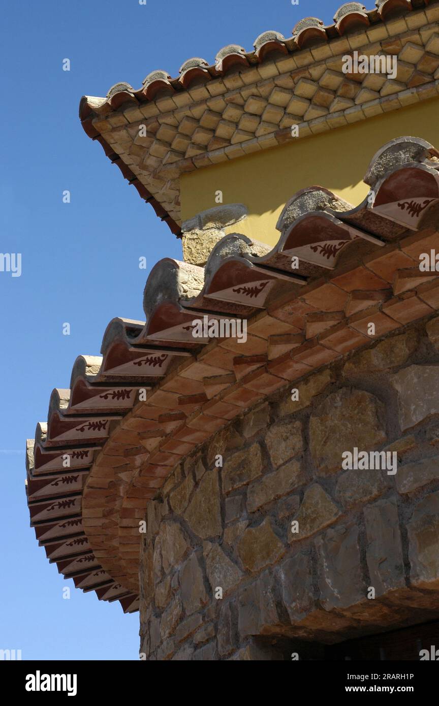 Details zur Dekoration der Fassade eines Hauses Stockfoto