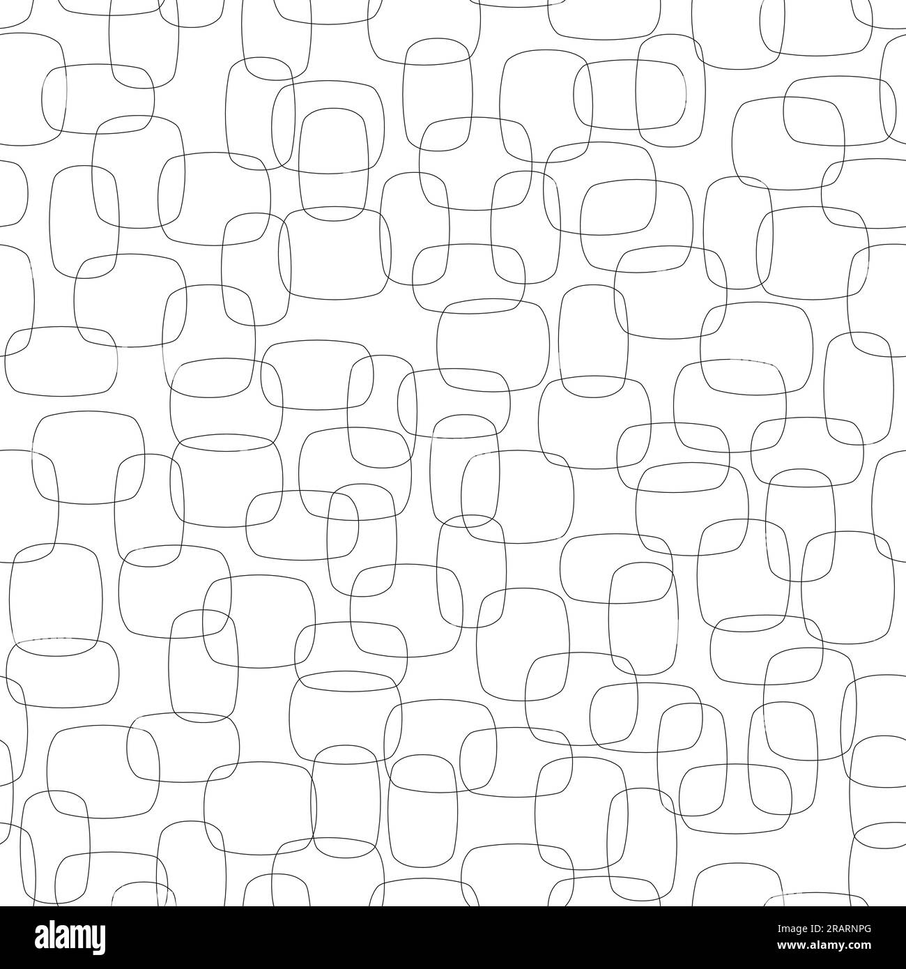 Abstrakter Hintergrund – nahtloses Modemuster. Überlappende Linienbildformen schneiden. Retro-Stoffdruck mit Vektormuster. Schwarz auf Weiß. Stock Vektor