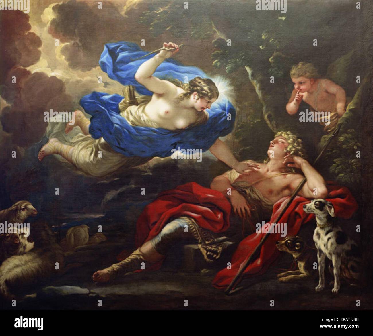 Diana und Endymion 1680 von Luca Giordano Stockfoto