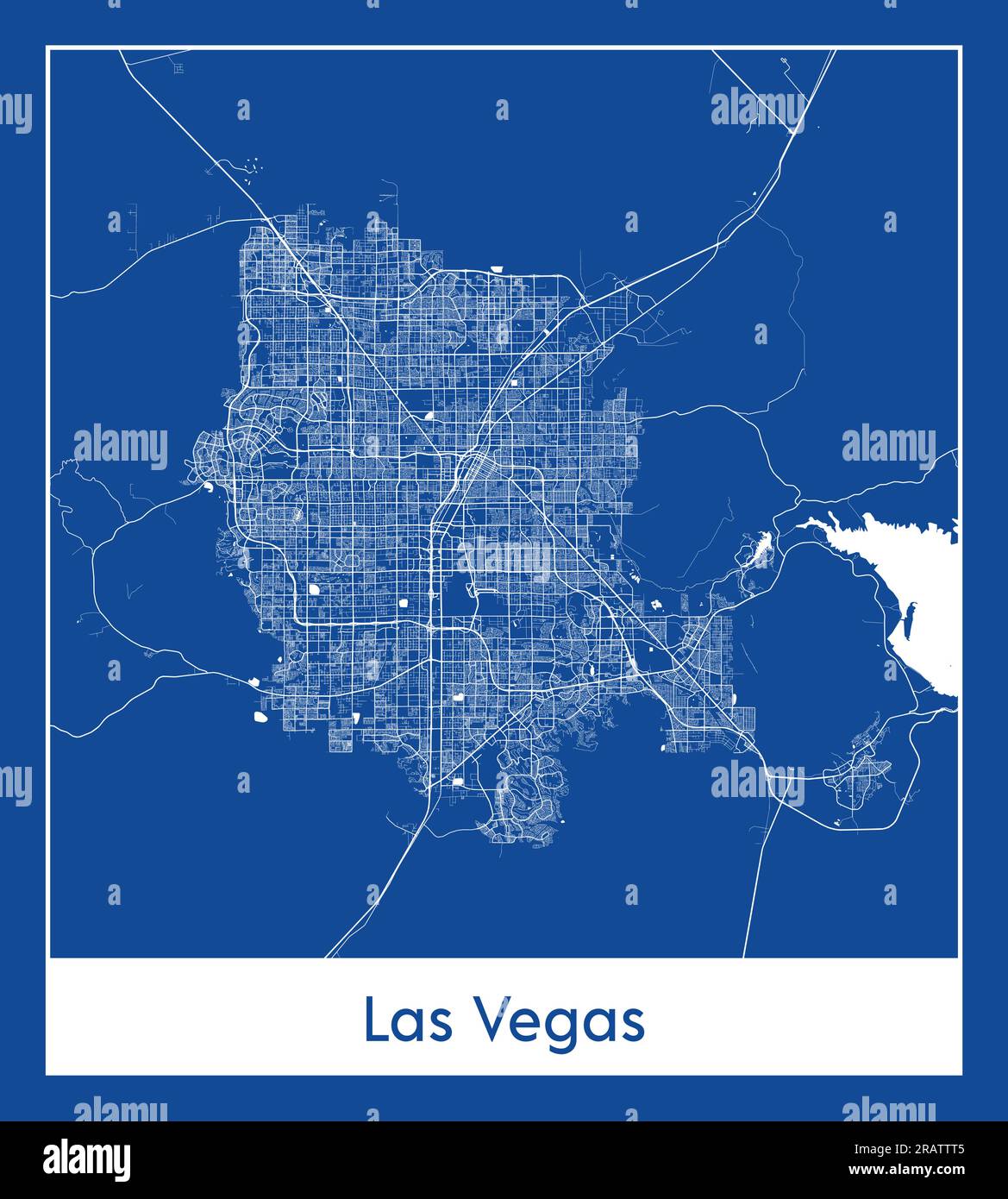 Las Vegas United States North America City Karte blau gedruckt Vektordarstellung Stock Vektor