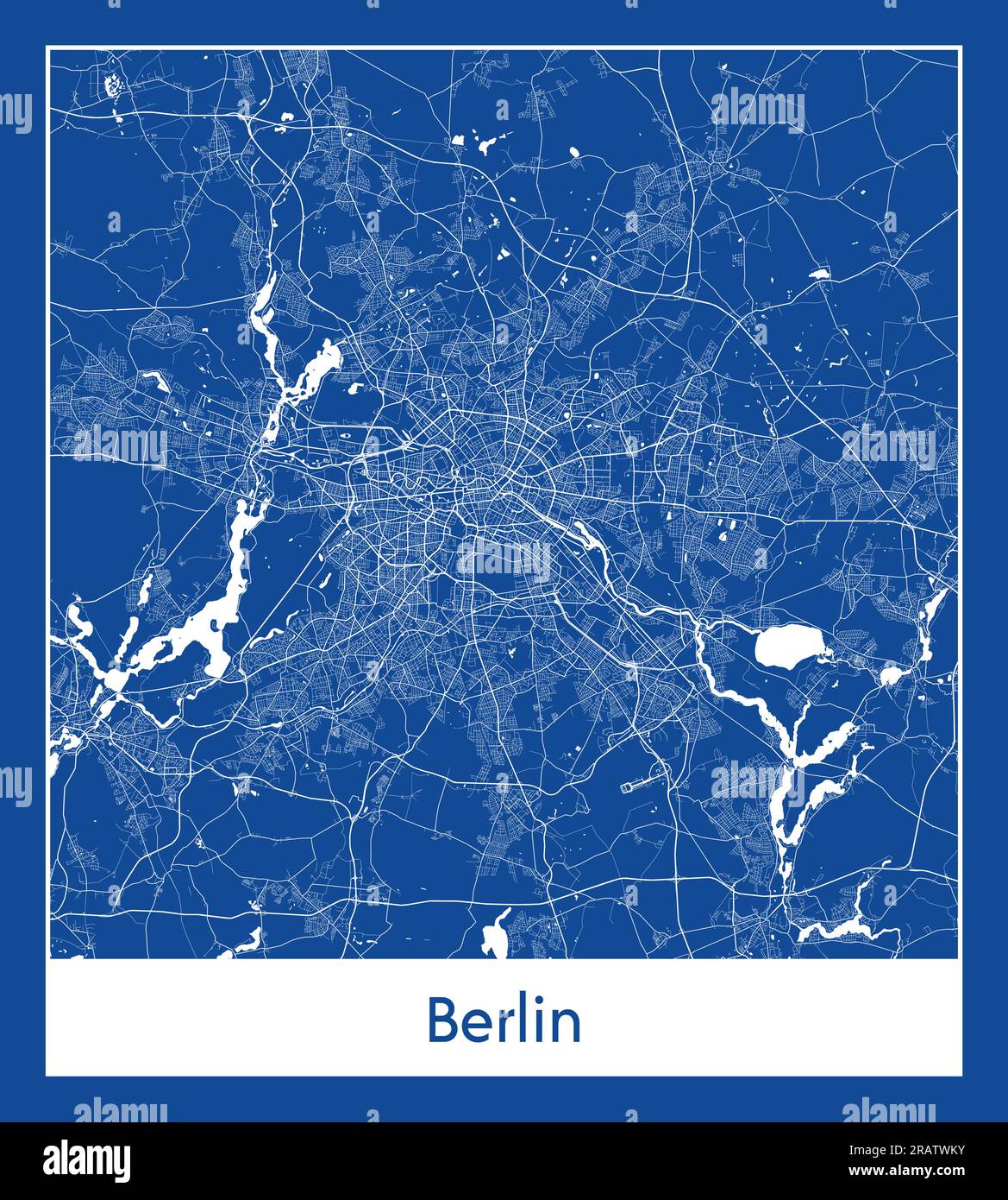 Berlin Deutschland Europa Karte blau bedruckte Vektordarstellung Stock Vektor
