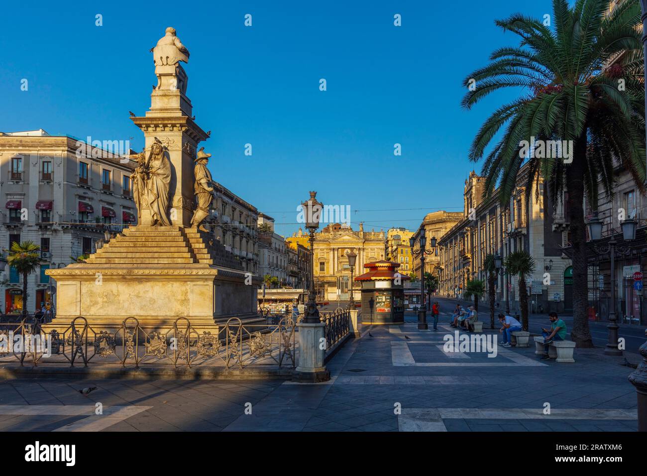 Stesicoro-Platz, römisches Amphitheater, Catania, Sizilien, Italien Stockfoto