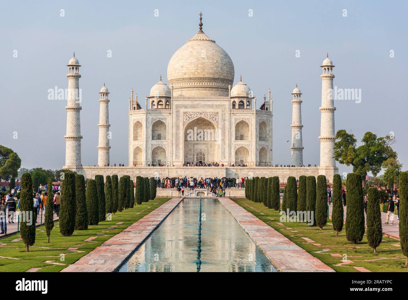 Taj Mahal, UNESCO-Weltkulturerbe, in Neu-Delhi, Indien. Stockfoto