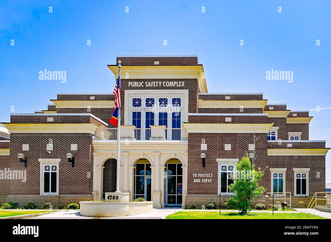 Das Moss Point Police Department, das sich innerhalb des öffentlichen Sicherheitskomplexes befindet, ist abgebildet am 24. Juni 2023 in Moss Point, Mississippi. Stockfoto