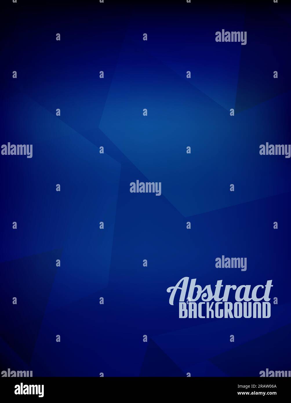 Abstrakter gesättigter dunkelblauer Hintergrund mit einfachen geometrischen Formen. Vertikales grafisches Vektormuster Stock Vektor