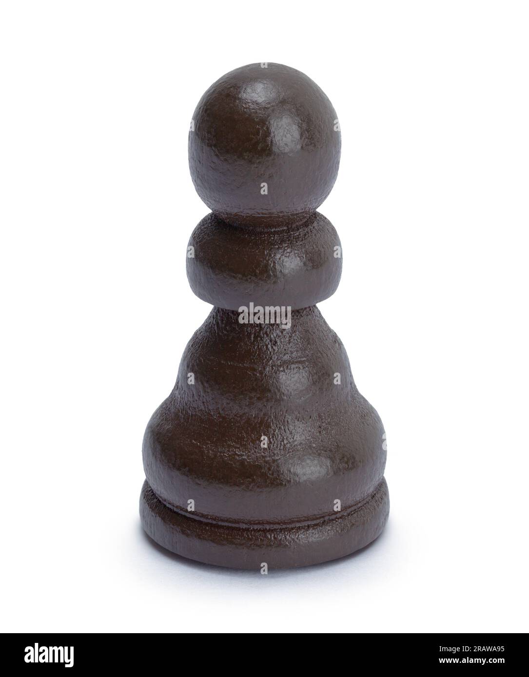 Brwon-Schachfigur auf White ausgeschnitten. Stockfoto