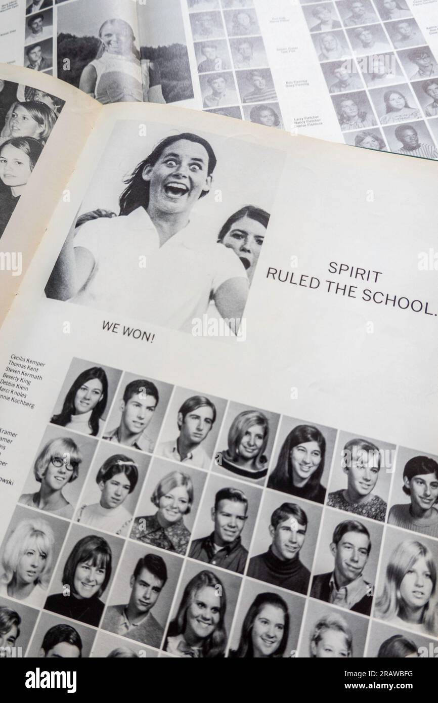 Jahrbuch der High School im Jahrgang 1969, USA Stockfoto