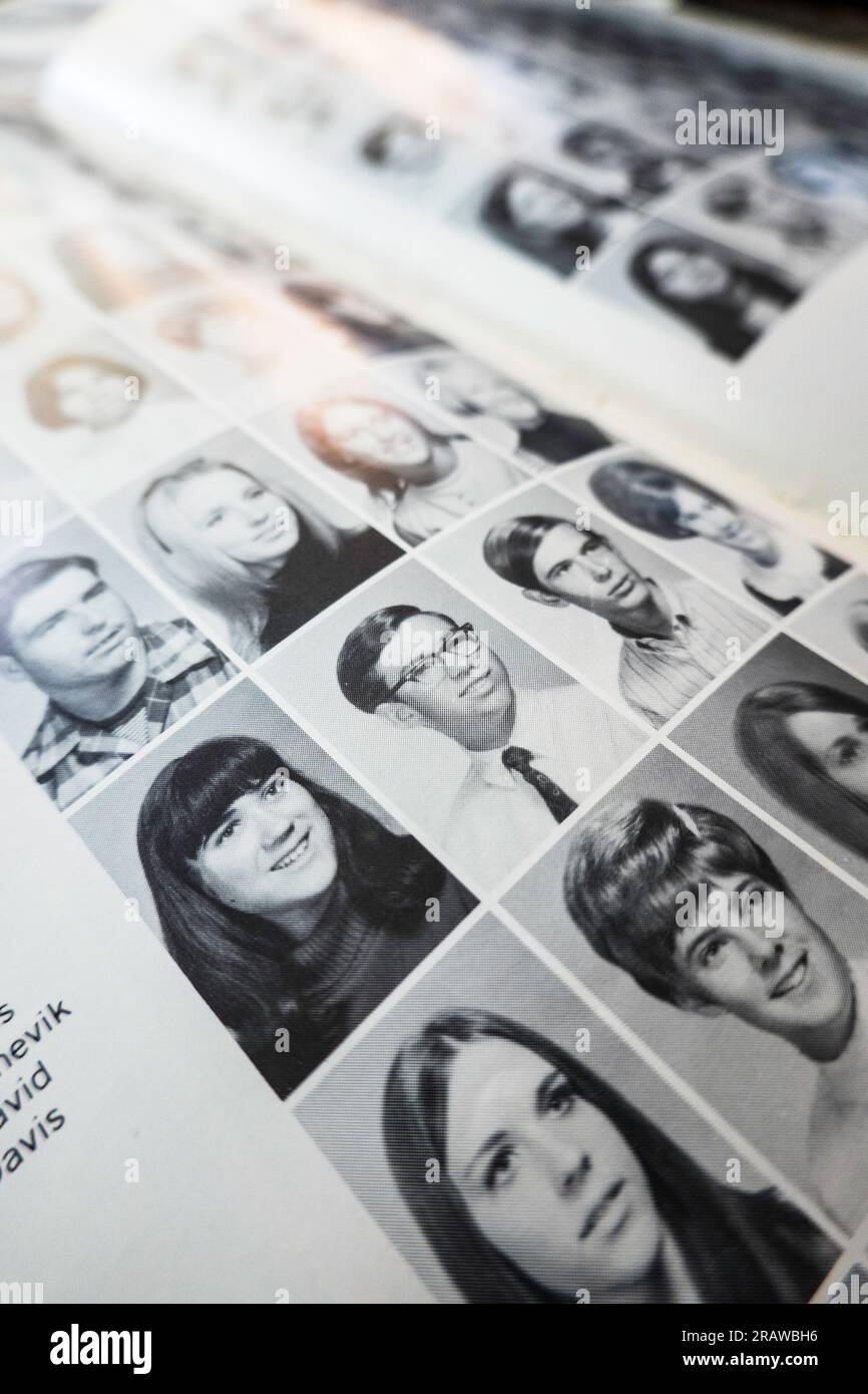 Jahrbuch der High School im Jahrgang 1969, USA Stockfoto