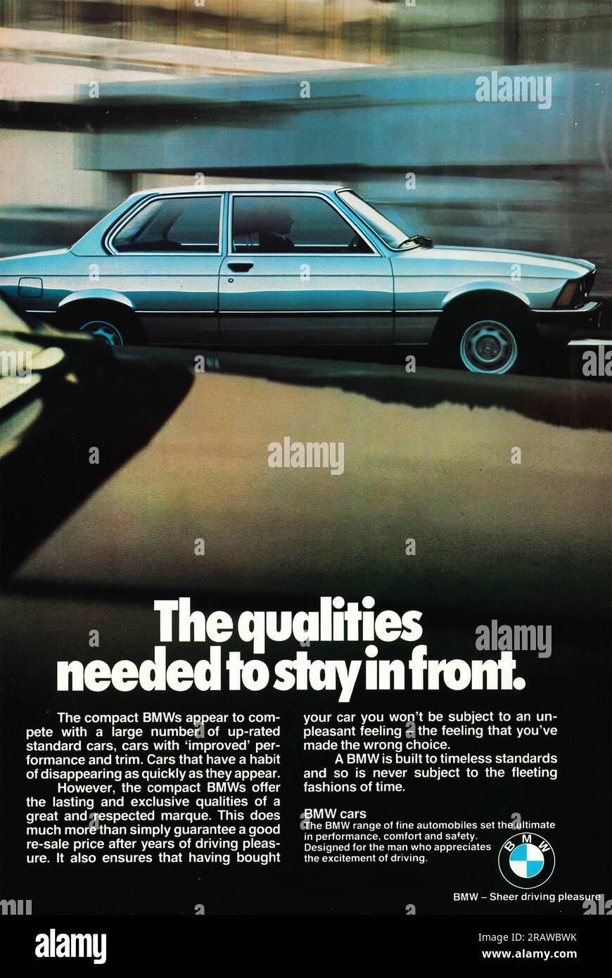 BMW-Kleinwagenwerbung in einer Zeitschrift NatGeo 1979 Stockfoto