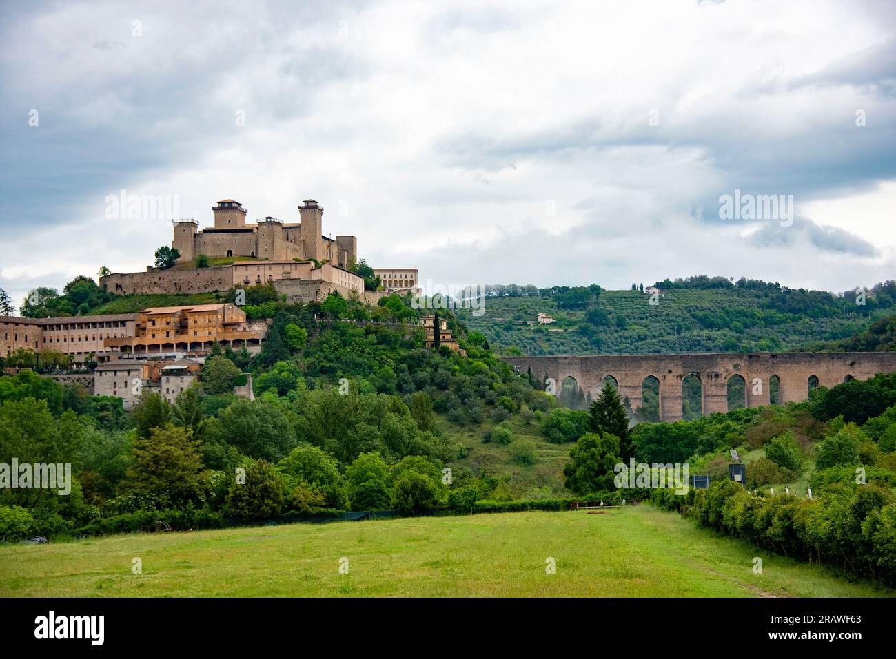 Festung von Rocca Albornoziana - Spoleto - Italien Stockfoto