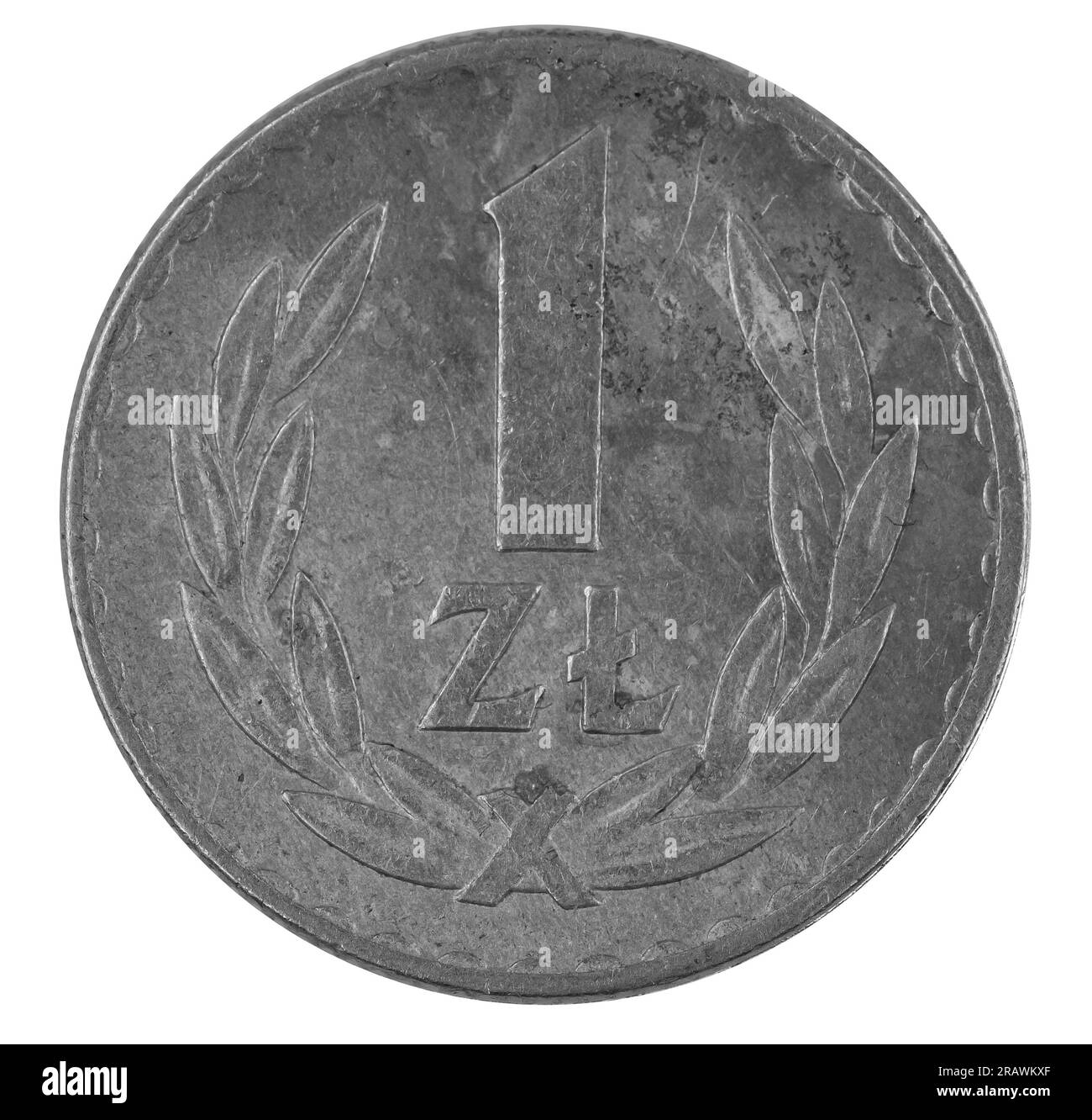 Münzpolitur Draufsicht Nahaufnahme Stockfoto