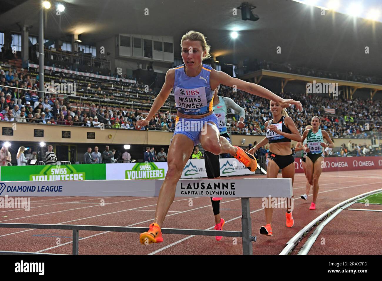 Marusa Mismas-Zrimsek (SLO) belegt bei Athletiissima am Freitag, den 30. Juni 2023 in Lausanne den sechsten Platz in der Frauenteilverfolgung in 9:19,20. Schweiz. (Jiro Mochizuki/Bild des Sports) Stockfoto