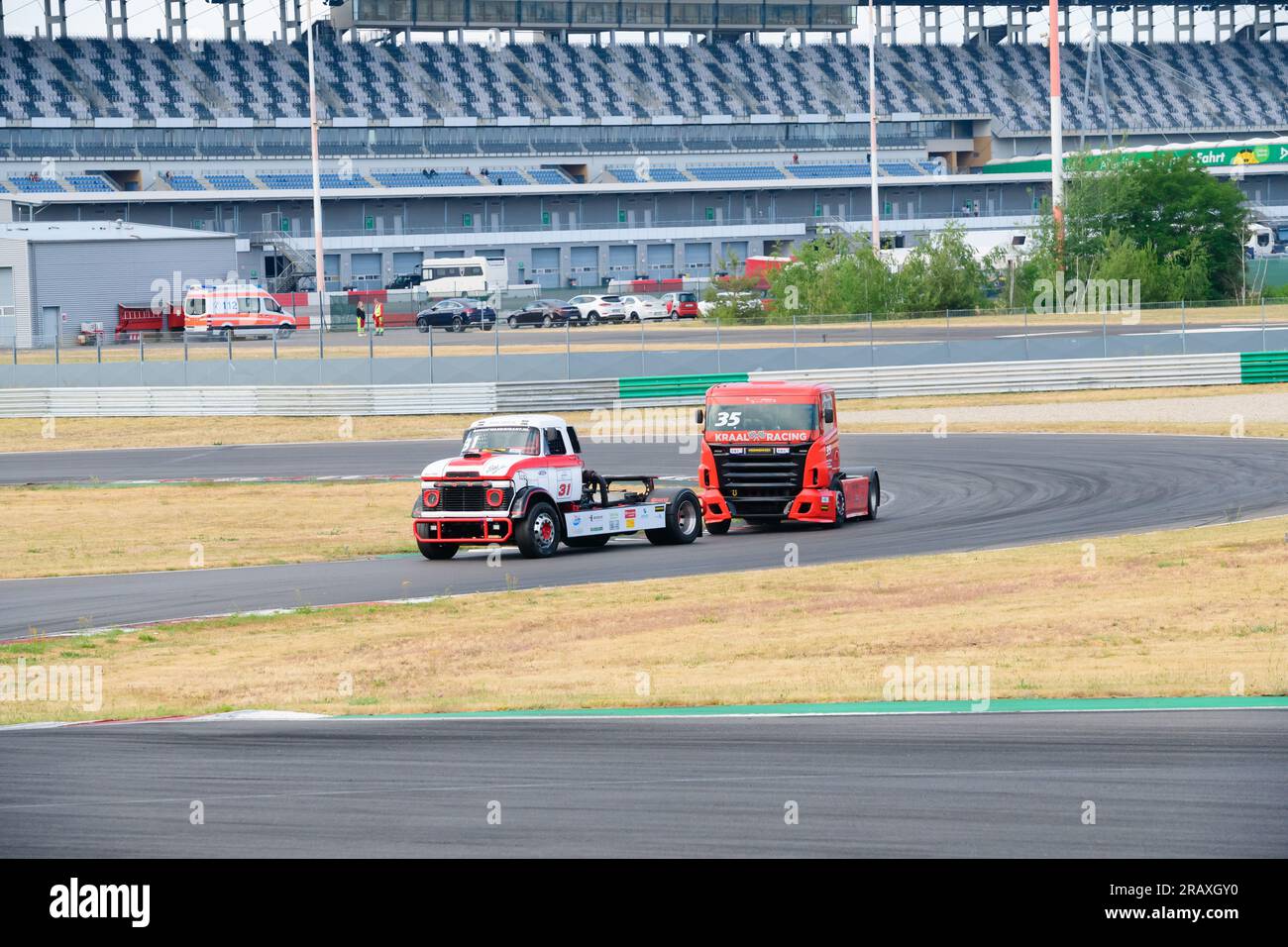 Dutch Truck Racing auf der Strecke des DEKRA Lausitzrings, Rennwochenende 2023 Lausitzring, Klettwitz am 17.06.2023 Stockfoto