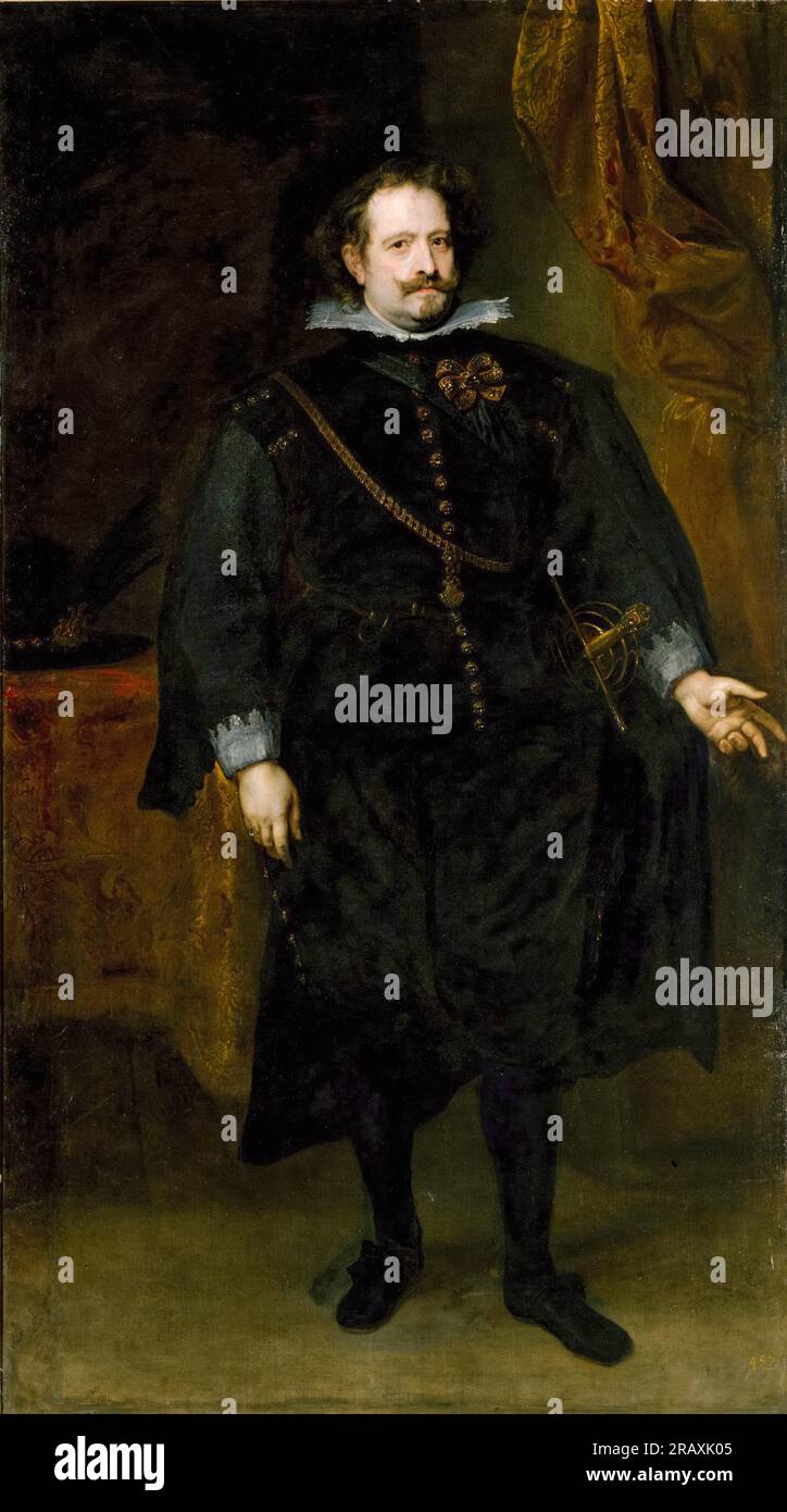 Diego Mexía Felípez de Guzmán y Dávila, 1. Marquess of Leganés (1580-1655), spanischer Politiker und Befehlshaber der Armee, Ölgemälde auf Leinwand von Anthony van Dyck, ca. 1634 Stockfoto