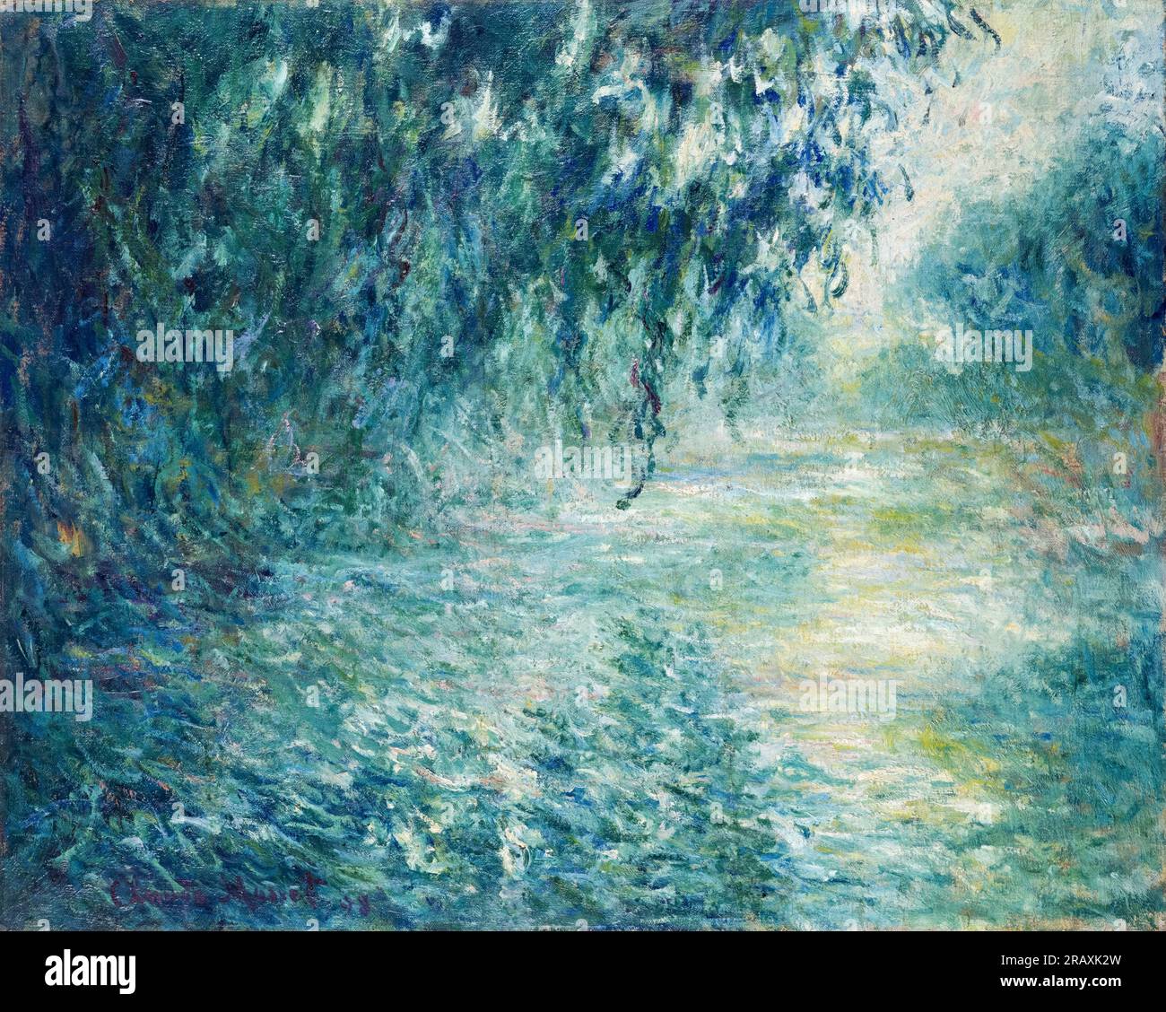 Claude Monet, Morgen auf der seine, Landschaftsmalerei in Öl auf Leinwand, 1898 Stockfoto