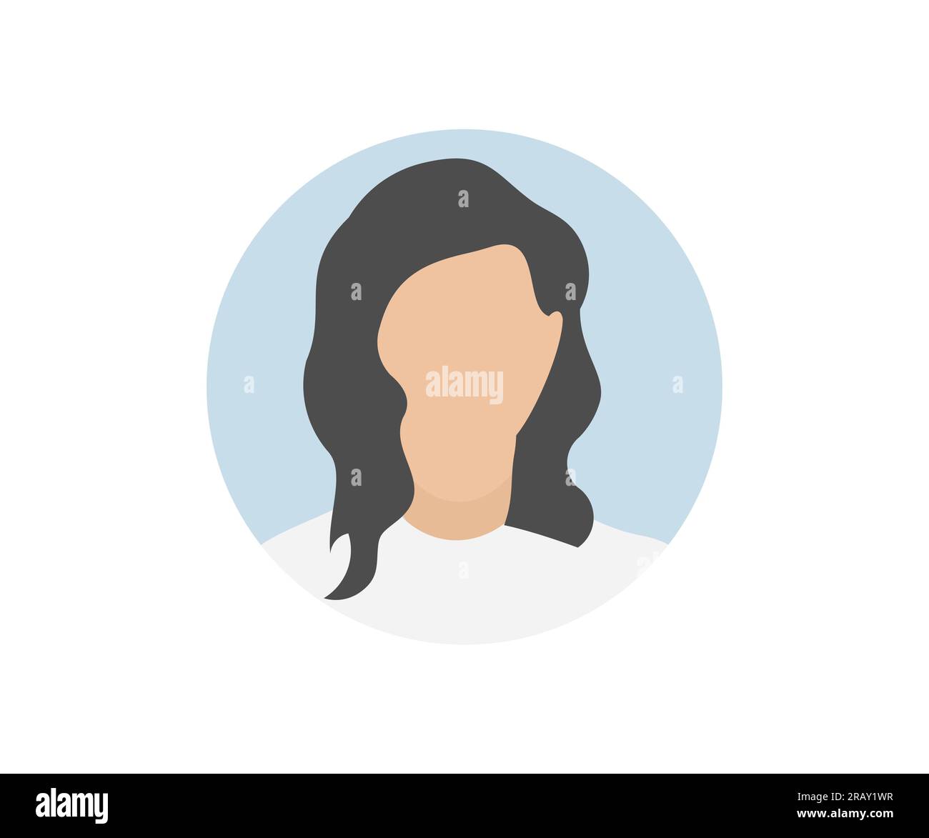 Symbol "Frau" für Platzhalter für Person. Geschäftsfrau, Charaktere für soziale Medien und Netzwerke, Nutzerprofil, Website- und App-Design und -Entwicklung. Stock Vektor