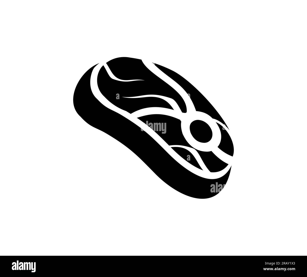 Rundes Rindfleisch-Steak mit flachem Design. Grillen, Grillen, Fleisch, Barbecue und bbq, Metzgerei, Restaurantdesign und Illustration. Stock Vektor