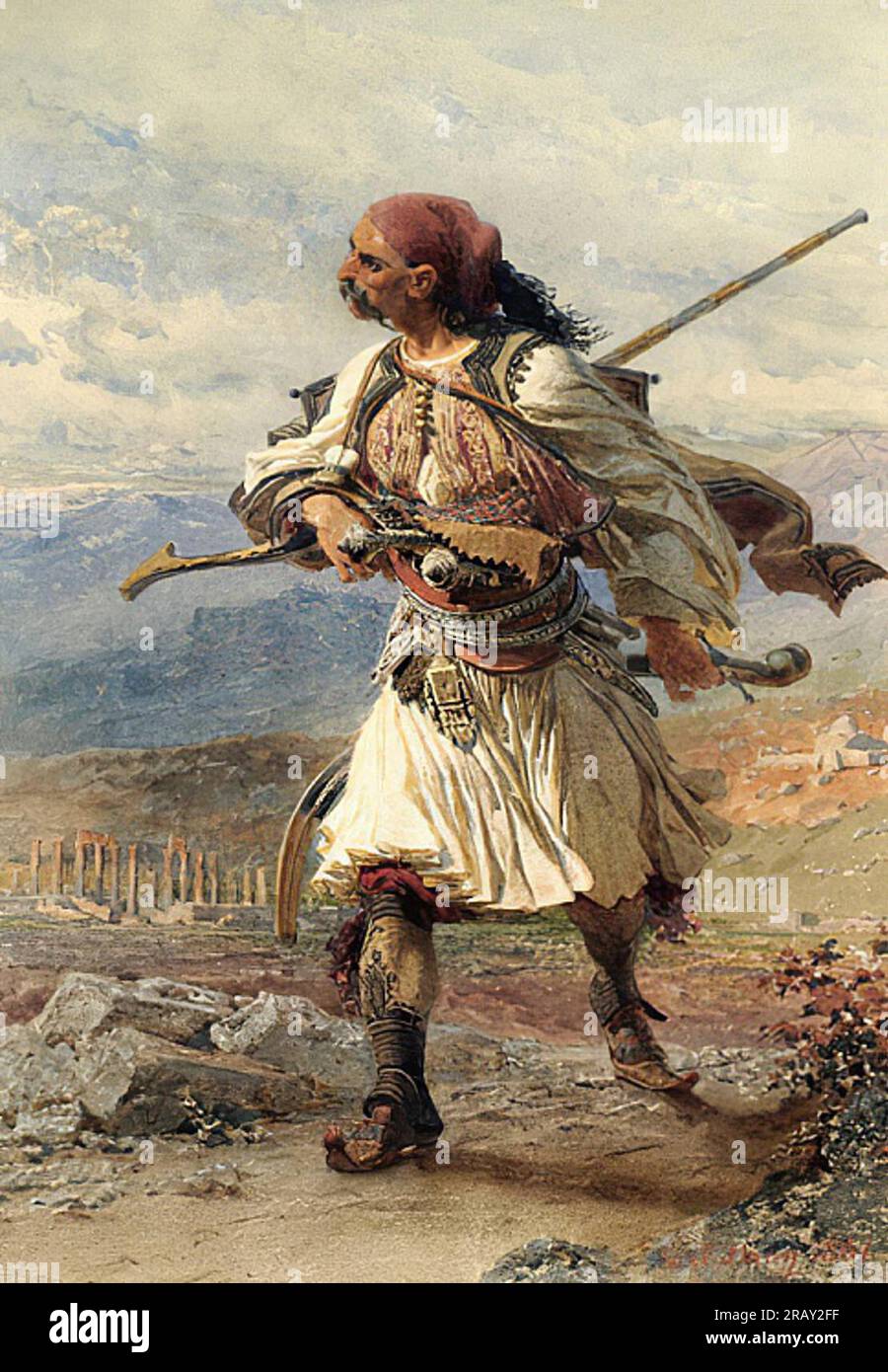 Griechischer Krieger von Carl Haag Stockfoto
