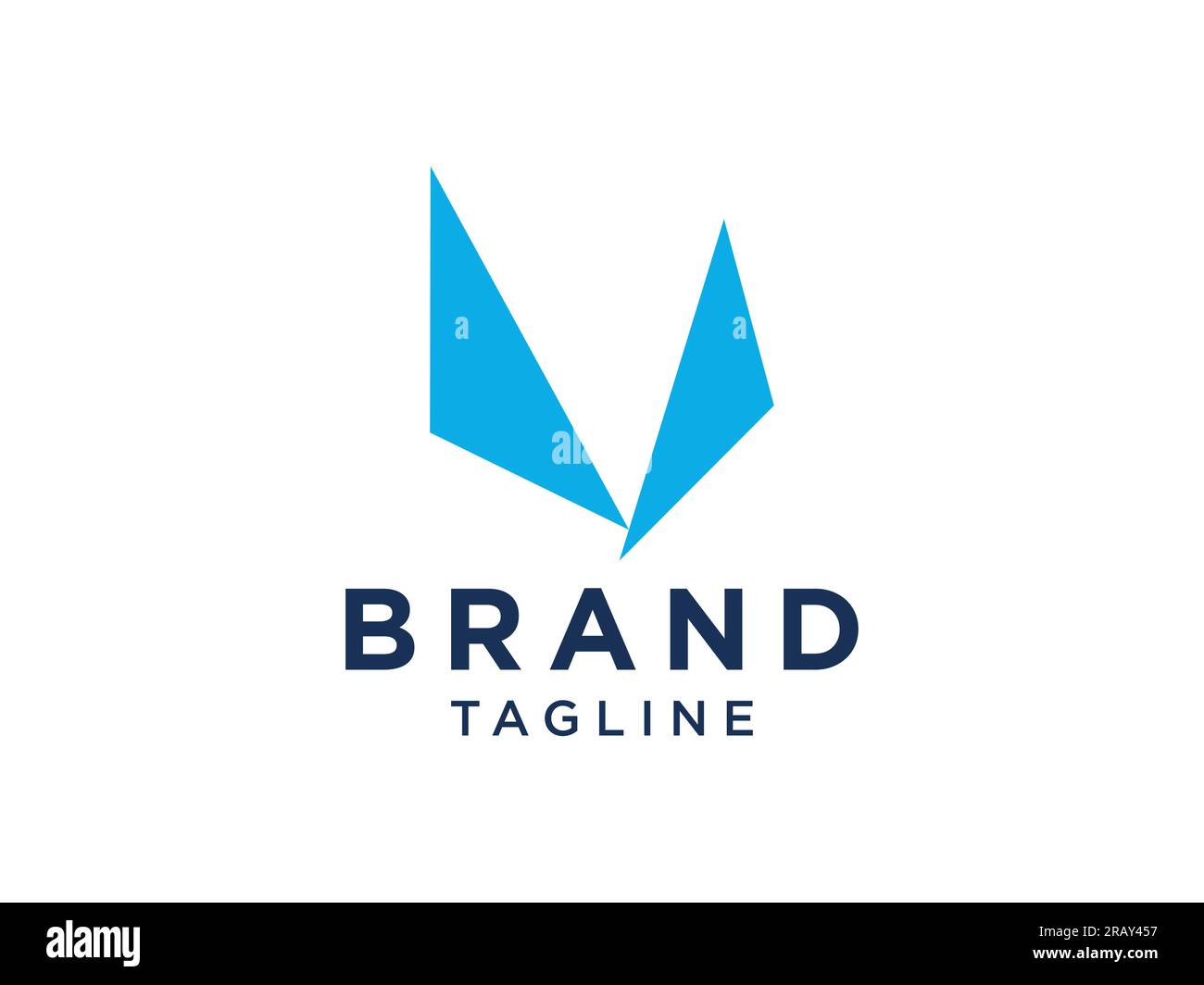 Abstraktes Anfangsbuchstabe V Logo. Blaue geometrische Form, isoliert auf weißem Hintergrund. Verwendbar für Unternehmens- und Branding-Logos. Flat Vector Logo Design Tem Stock Vektor
