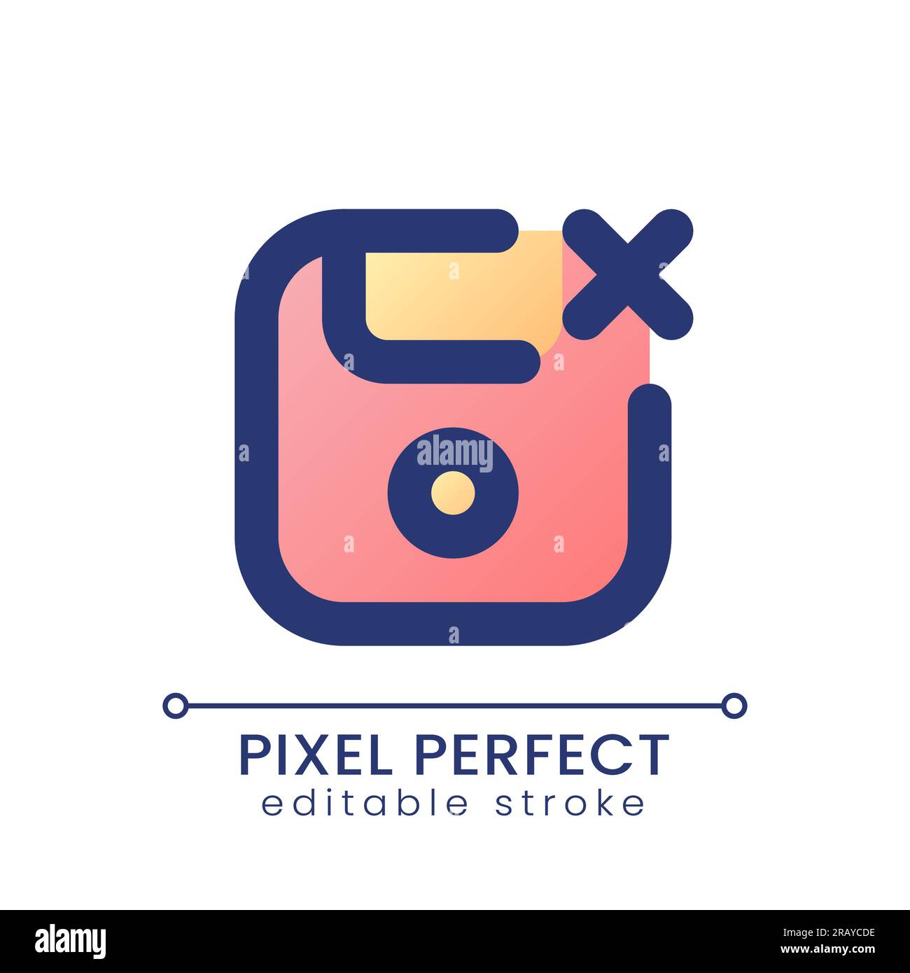 Speichern des UI-Symbols für Pixel Perfect Gradient abbrechen Stock Vektor