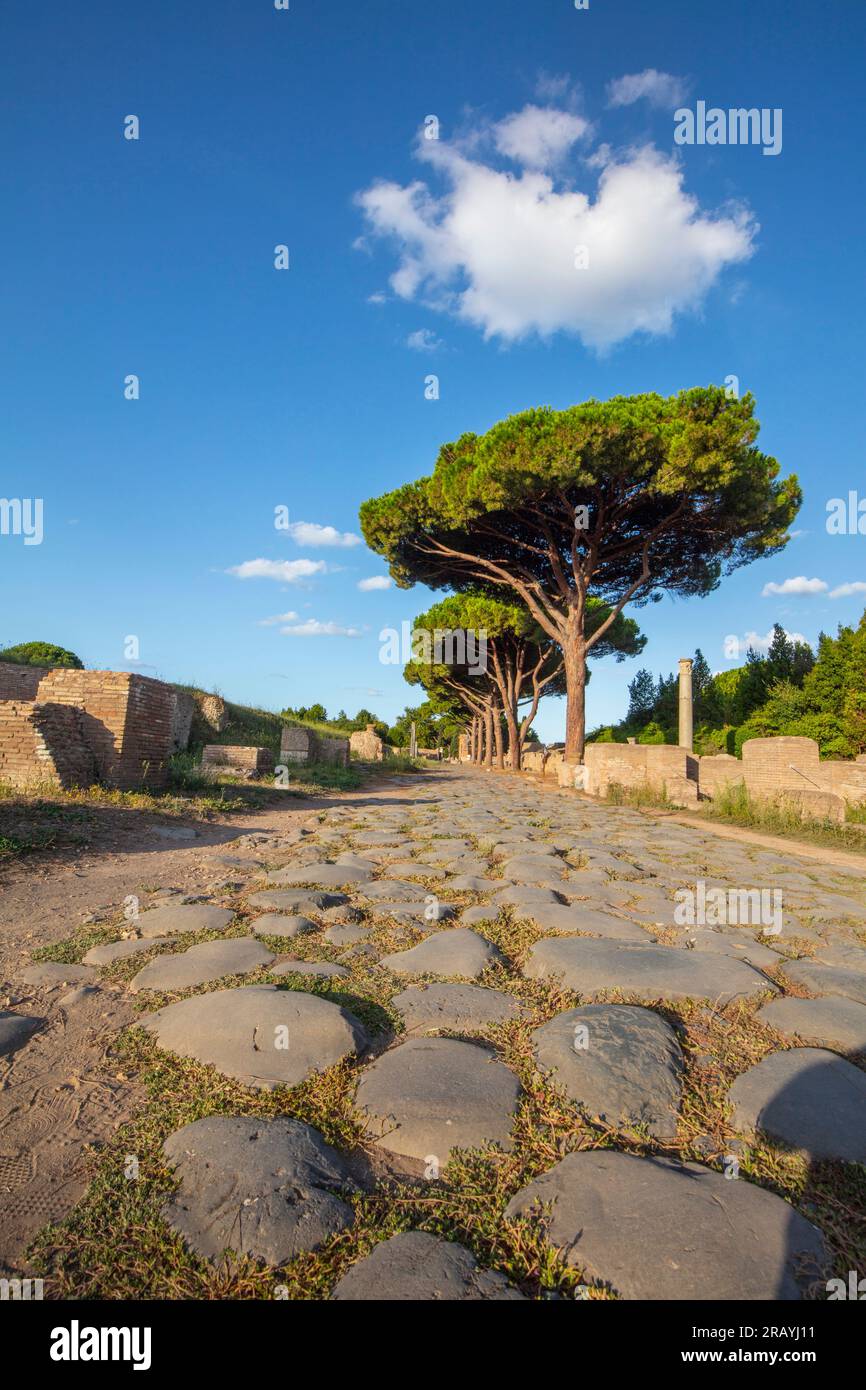 Decumenus Maximus, Ostia Antica, Rom, Latium, Italien Stockfoto