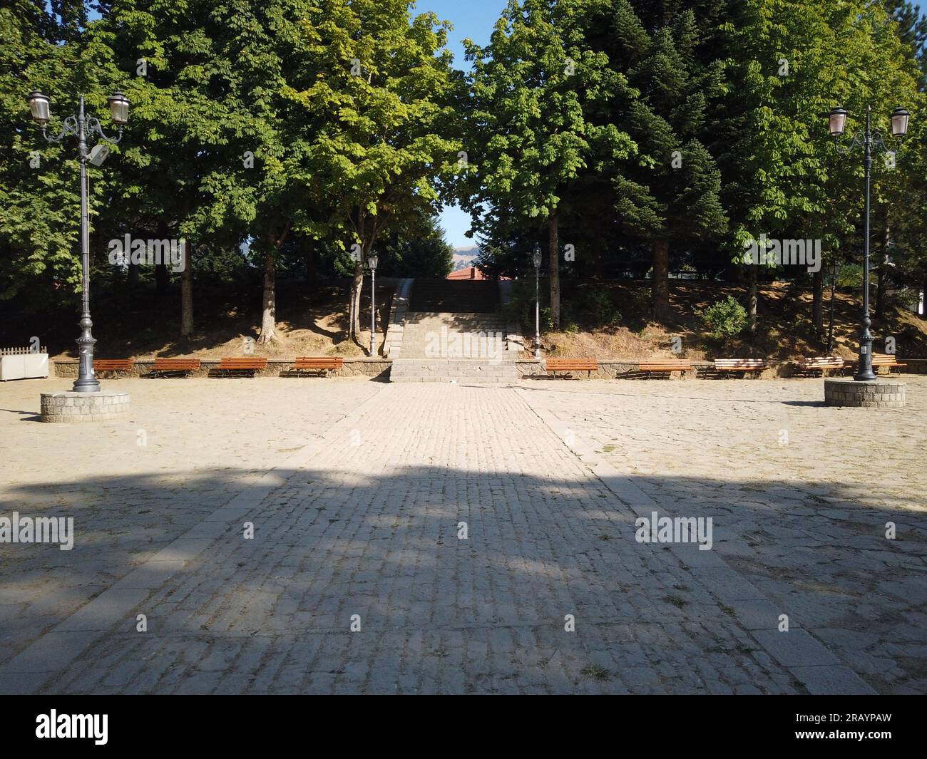 Historischer Marktplatz in Metsovo Griechenland Stockfoto