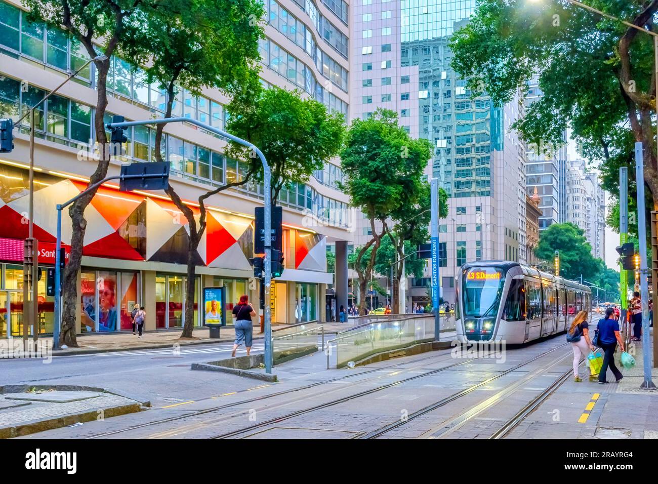 Moderne Straßenbahn oder Straßenbahn in Rio de Janeiro, Brasilien Stockfoto