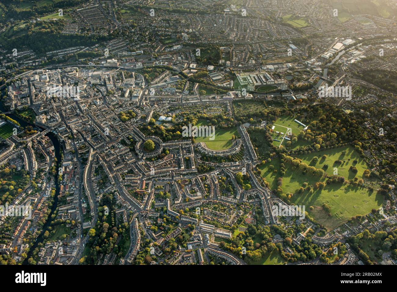 Stadt Bath, Somerset, England von oben mit Blick auf arial Stockfoto