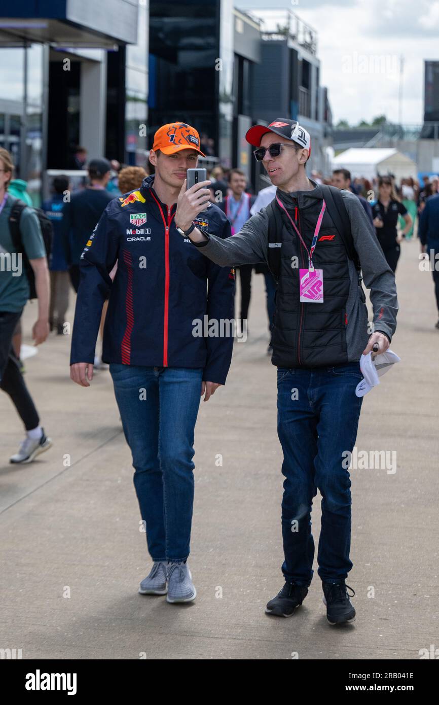 Silverstone, Großbritannien - Freitag, 7. Juli 2023 - FORMEL 1 ARAMCO GRAND PRIX 2023 - Max Verstappen (Niederlande) - Oracle Red Bull Racing Stockfoto