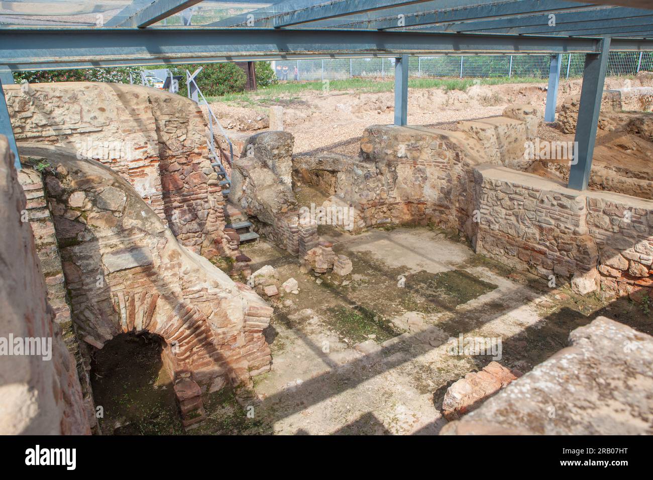 Torreaguila Roman Villa Resives, Barbano, Badajoz, Spanien. Hausbäder oder Thermen Stockfoto