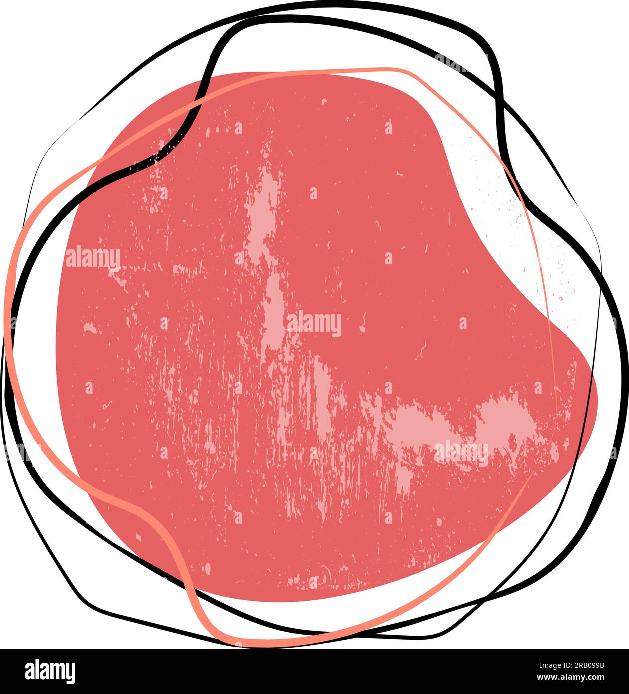 Organische pastellbeige, rosafarbene Amöben mit Konturen. Stock Vektor