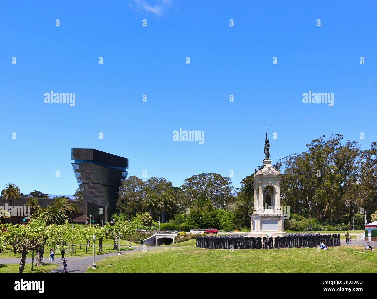 Francis Scott Key Monument de Young Museum und Sklaverei Monumental Reckonting Skulpturen Golden Gate Park San Francisco Kalifornien USA Stockfoto