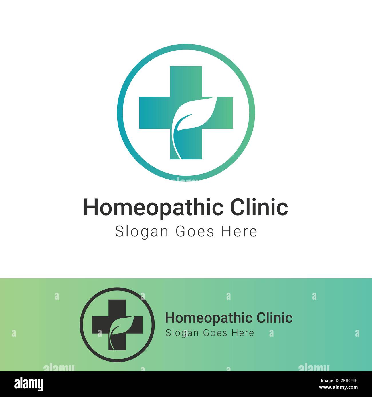 Logo-Design Homöopathische Klinik Logo Stock Vektor