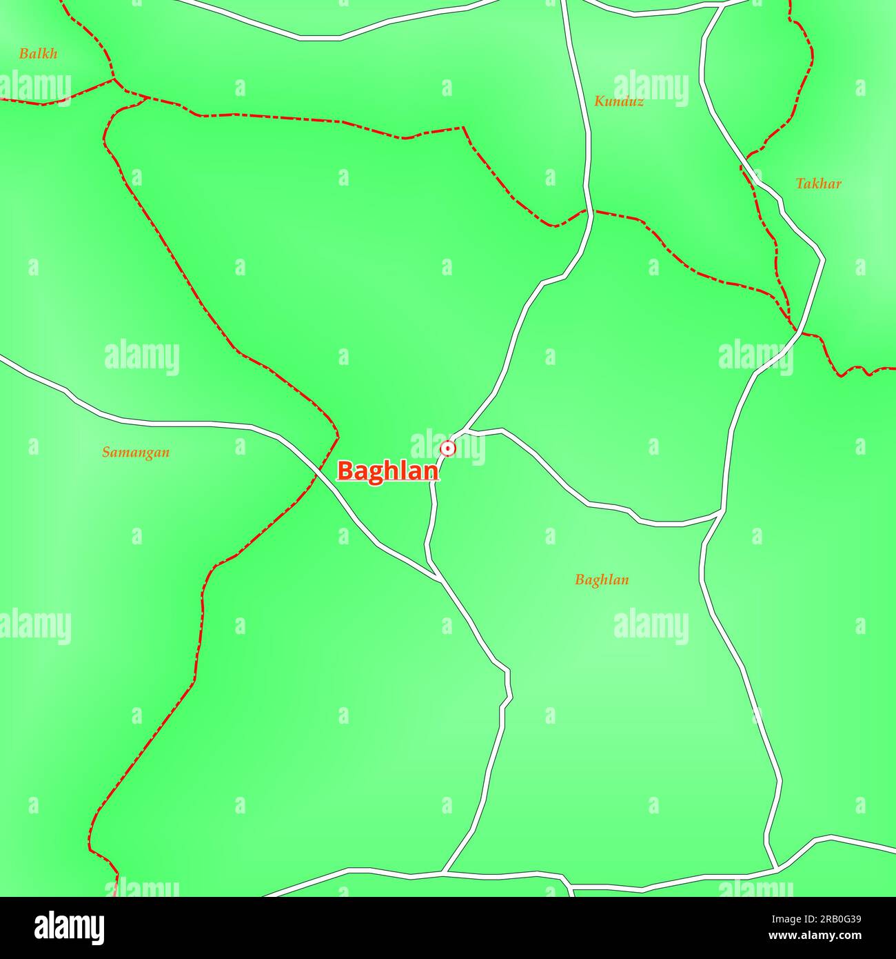 Stadtplan von Baghlan in Afghanistan Stockfoto