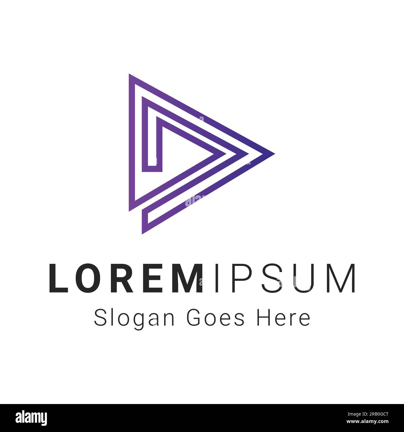 Pixel Play-Taste Logo-Design Logotyp Abspielen Stock Vektor