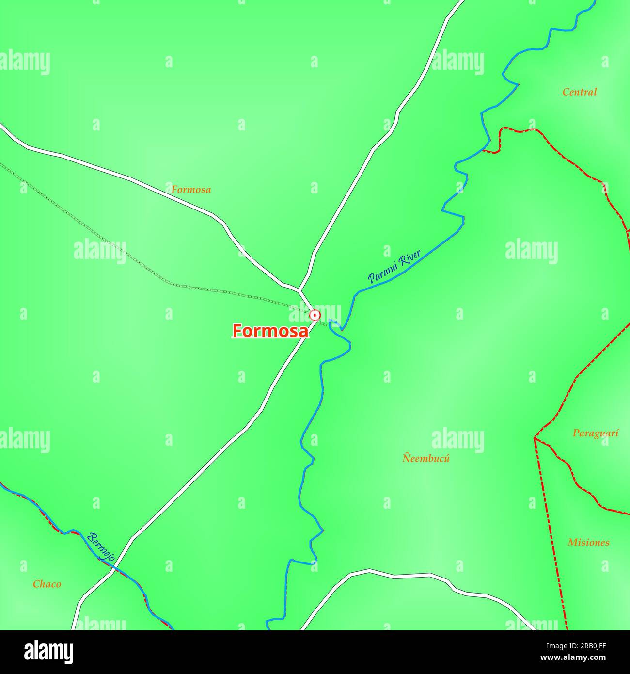 Ilusionskarte der Stadt Formosa in Argentinien Stockfoto