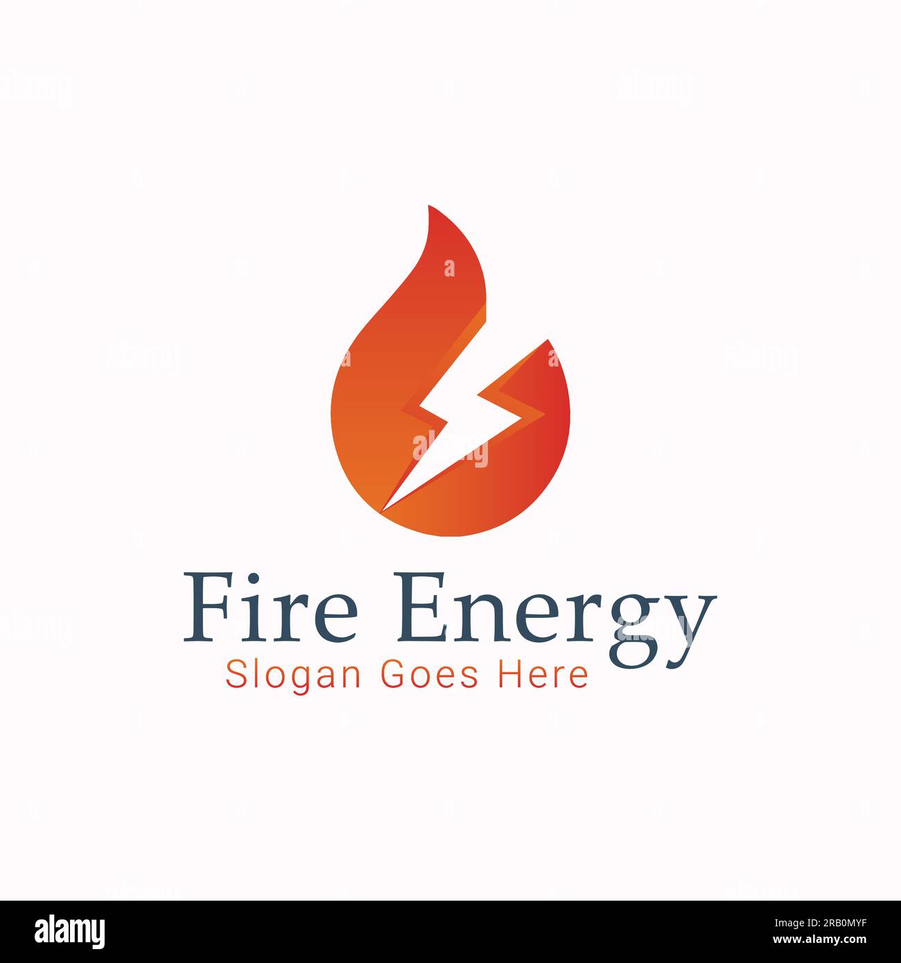 Feuer Energie Logo Design Flamme Strom Elektrischer Kamin Stock Vektor