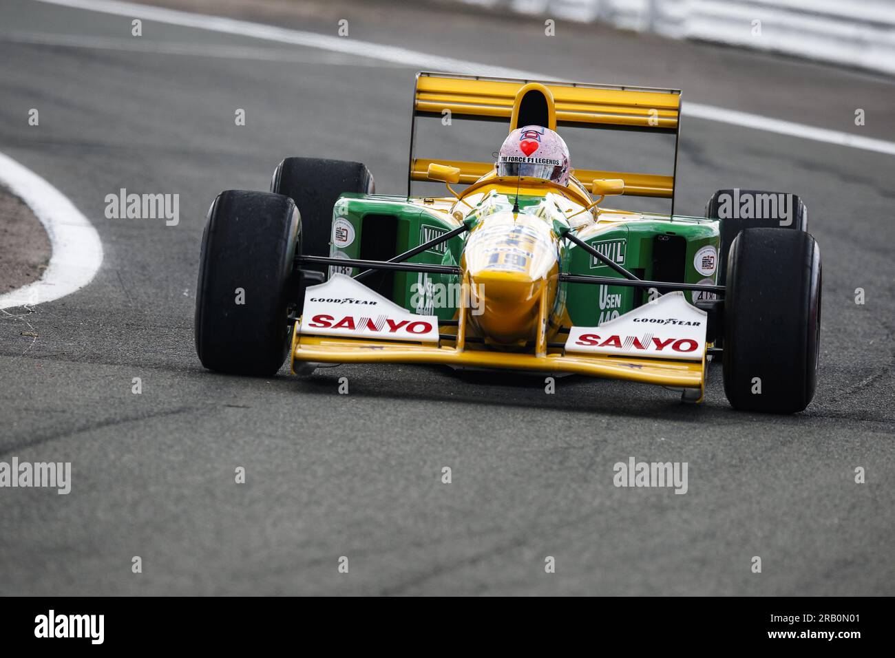 Benetton B193 während des Formel-1-Grand Prix 2023 in Aramco, 10. Runde der Formel-1-Weltmeisterschaft 2023 vom 7. Bis 9. Juli 2023 auf dem Silverstone Circuit in Silverstone, Großbritannien Stockfoto