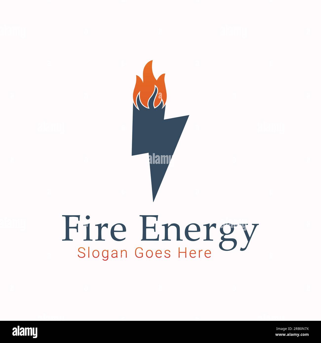 Feuer Energie Logo Design Flamme Strom Elektrischer Kamin Stock Vektor